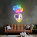 Astronaut Hugging Planet Led Neon Acrylic Artwork - Custom Neon Signs | LED Neon Signs | Zanvis Neon®