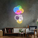 Astronaut Hugging Planet Led Neon Acrylic Artwork - Custom Neon Signs | LED Neon Signs | Zanvis Neon®