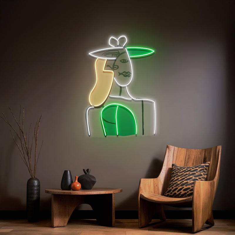 Blond Lady Abstract Art LED Neon Sign Light