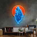 Blue Wolf Head LED Neon Sign Light Pop Art