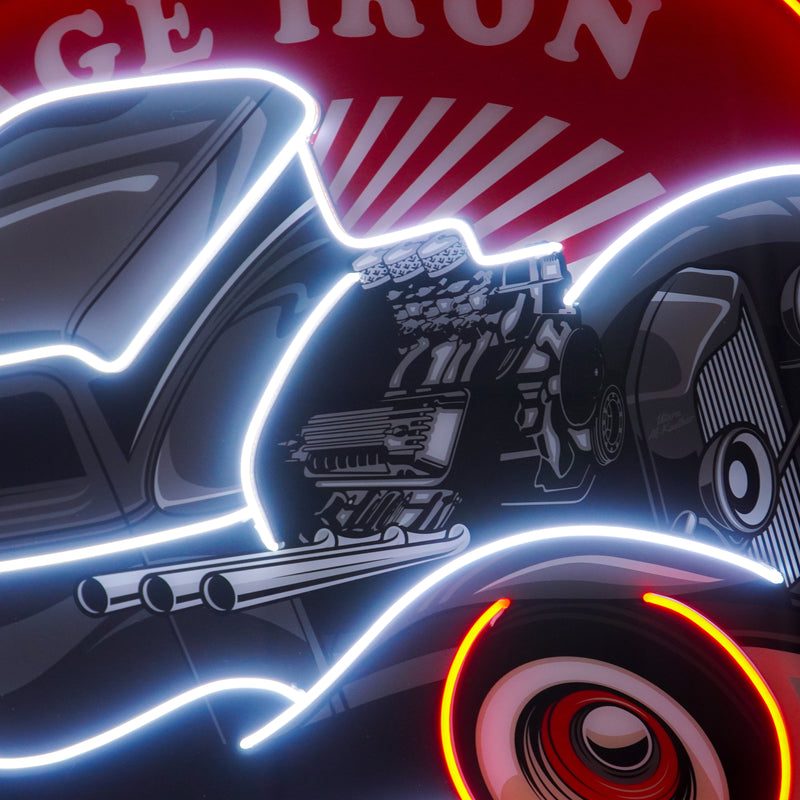Amazing Black Hotrod Truck LED Neon Sign Light Pop Art