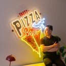 Tasty Pizza & Beer LED Neon Sign Light Pop Art