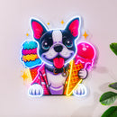 Cute Dog Eating Ice Cream LED Neon Sign Light Pop Art