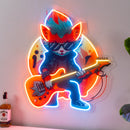 Cat Character With Guitar LED Neon Sign Light Pop Art
