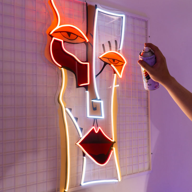 Woman Face Abstract Art LED Neon Sign Light