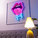Lips Dripping Led Neon Acrylic Artwork