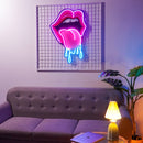 Lips Dripping Led Neon Acrylic Artwork