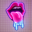Lips Dripping Led Neon Acrylic Artwork
