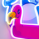 Shark Relax On Flamingo Tires LED Neon Sign Light Pop Art