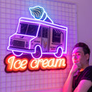 Ice Cream Bus Led Neon Acrylic Artwork
