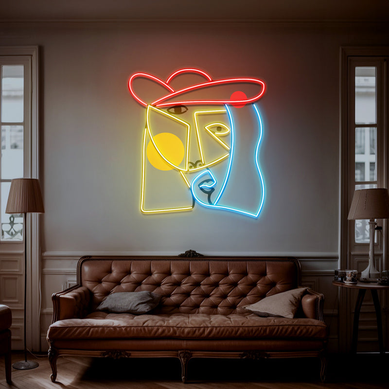 Face Abstract Art LED Neon Sign Light