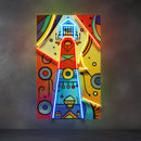 Lighthouse Painting In Abstract Art LED Neon Sign Light Pop Art