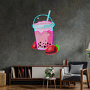 Strawberry Milk Neon Acrylic Artwork - Custom Neon Signs | LED Neon Signs | Zanvis Neon®