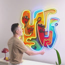 Two Quirky Faces Abstract Art LED Neon Sign Light Pop Art