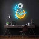 Astronaut Fishing Led Neon Acrylic Artwork - Custom Neon Signs | LED Neon Signs | Zanvis Neon®