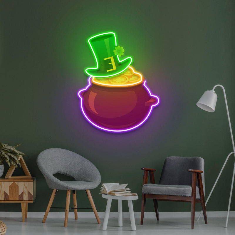Hat on Gold Saint Patrick Day LED Neon Signs - Custom Neon Signs | LED Neon Signs | Zanvis Neon®