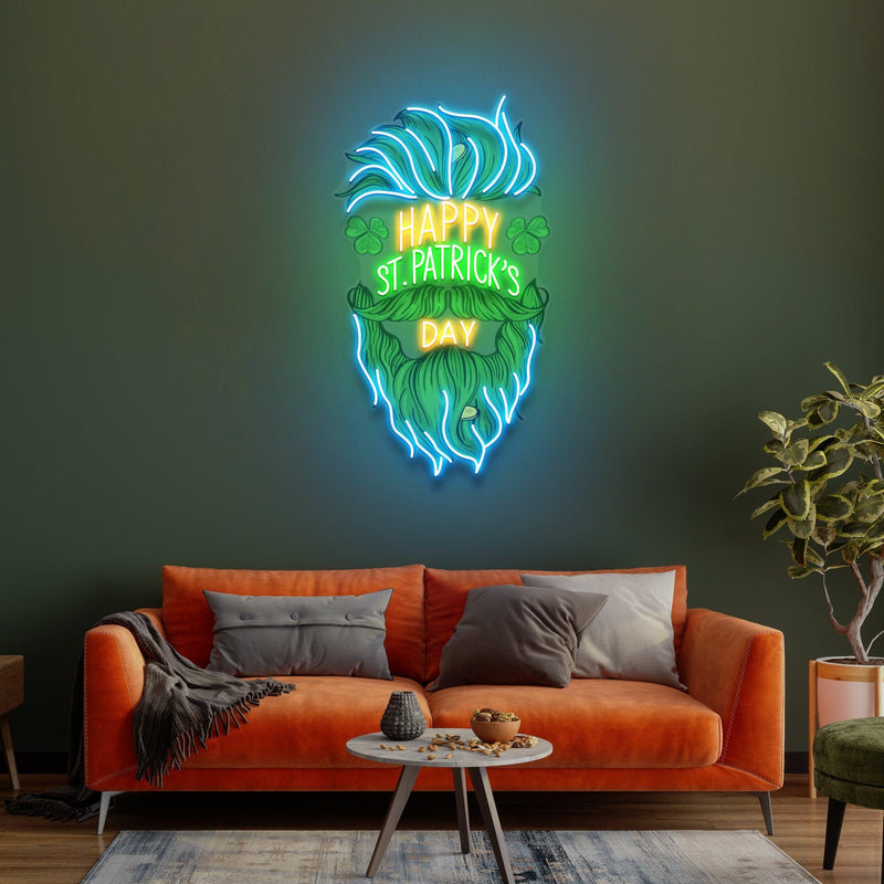 Leprechaun Head Saint Patrick Day LED Neon Signs - Custom Neon Signs | LED Neon Signs | Zanvis Neon®