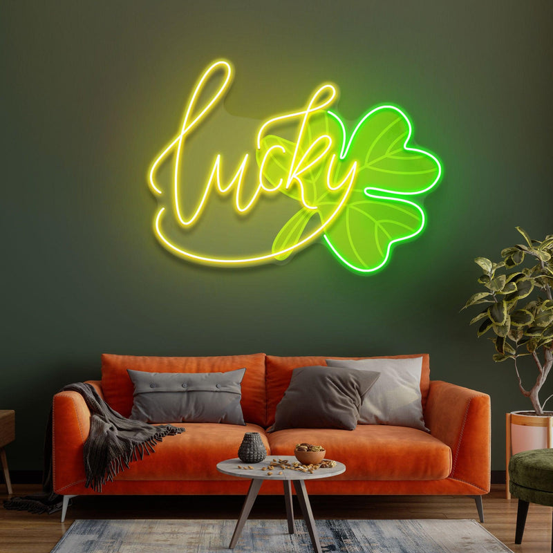 Lucky Four-Leaf Clover Saint Patrick Day LED Neon Signs - Custom Neon Signs | LED Neon Signs | Zanvis Neon®