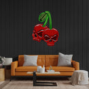 Skull Cherry Led Neon Acrylic Artwork - Custom Neon Signs | LED Neon Signs | Zanvis Neon®