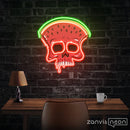 Watermelon Skull Led Neon Acrylic Artwork - Custom Neon Signs | LED Neon Signs | Zanvis Neon®