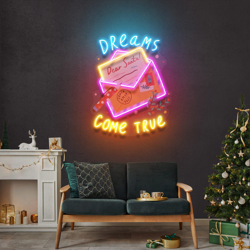 Dear Santa Letter Christmas Neon Sign - Custom Neon Signs | LED Neon Signs | Zanvis Neon®