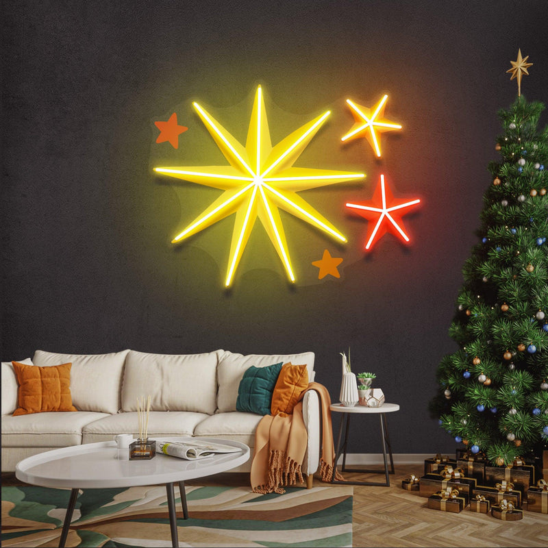 Four Christmas Symbols LED Neon Sign Artwork - Custom Neon Signs | LED Neon Signs | Zanvis Neon®