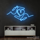 Heart and Hands Neon Sign - Custom Neon Signs | LED Neon Signs | Zanvis Neon®