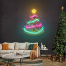 Traditional Christmas Tree LED Neon Acrylic Artwork - Custom Neon Signs | LED Neon Signs | Zanvis Neon®