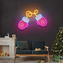 Vibrant Noel Red Gloves Christmas LED Neon Acrylic Artwork - Custom Neon Signs | LED Neon Signs | Zanvis Neon®