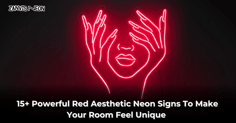 red aesthetic neon signs