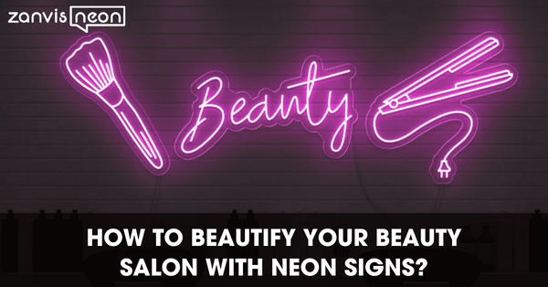 Beauty Salon With Neon Signs