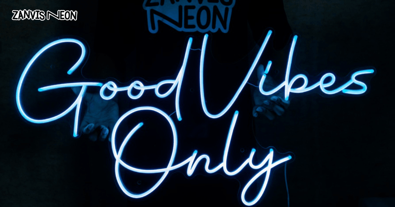 blue neon sign