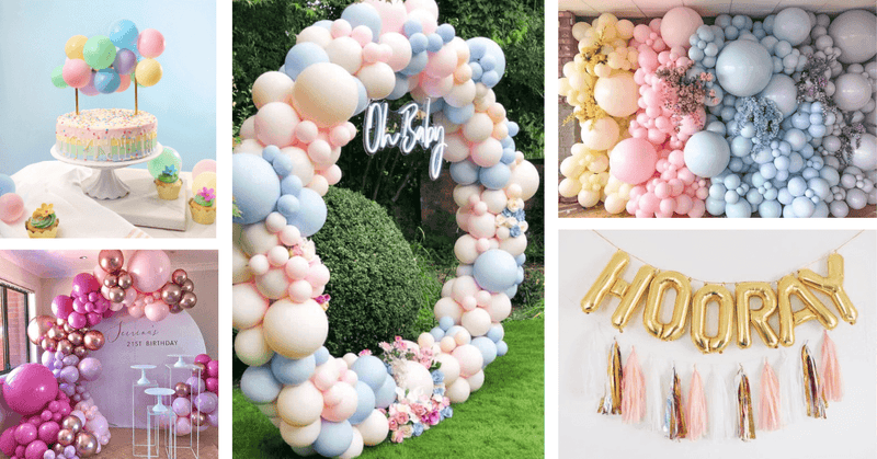 Gender reveal balloon arch  Creative baby shower themes, Creative baby  shower, Girl baby shower decorations