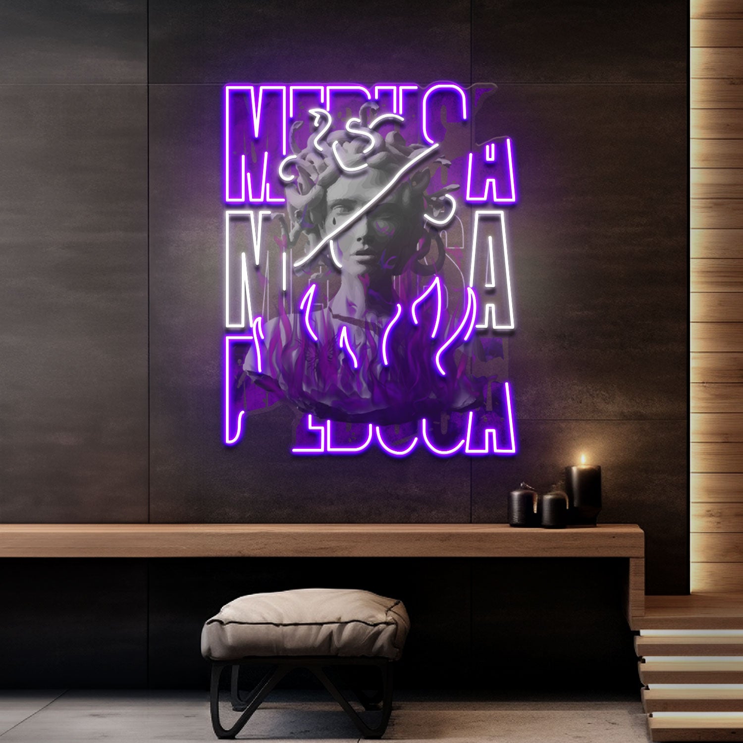 Medusa Painting In Collapse Art LED Neon Sign Light Pop Art