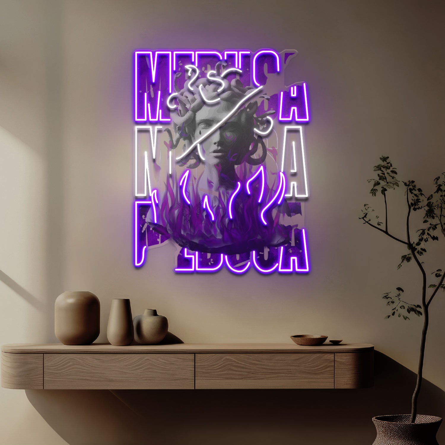 Medusa Painting In Collapse Art LED Neon Sign Light Pop Art