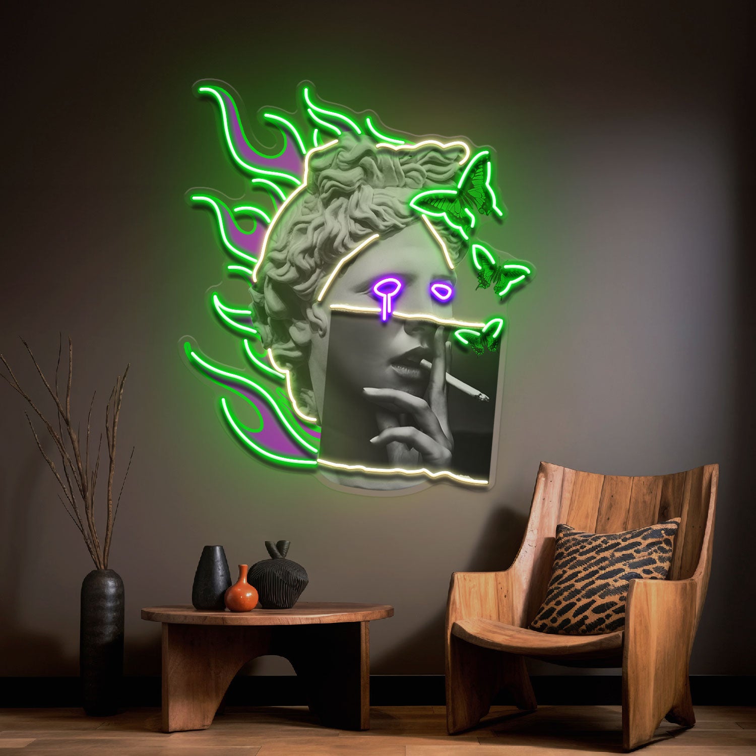 Smoking Art In Collapse Art LED Neon Sign Light Pop Art