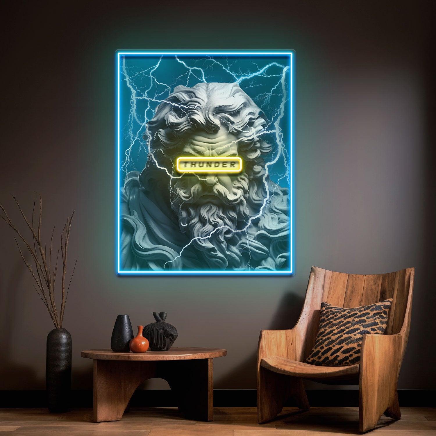 Ancient Thunder God Collapse Art LED Neon Sign Light Pop Art