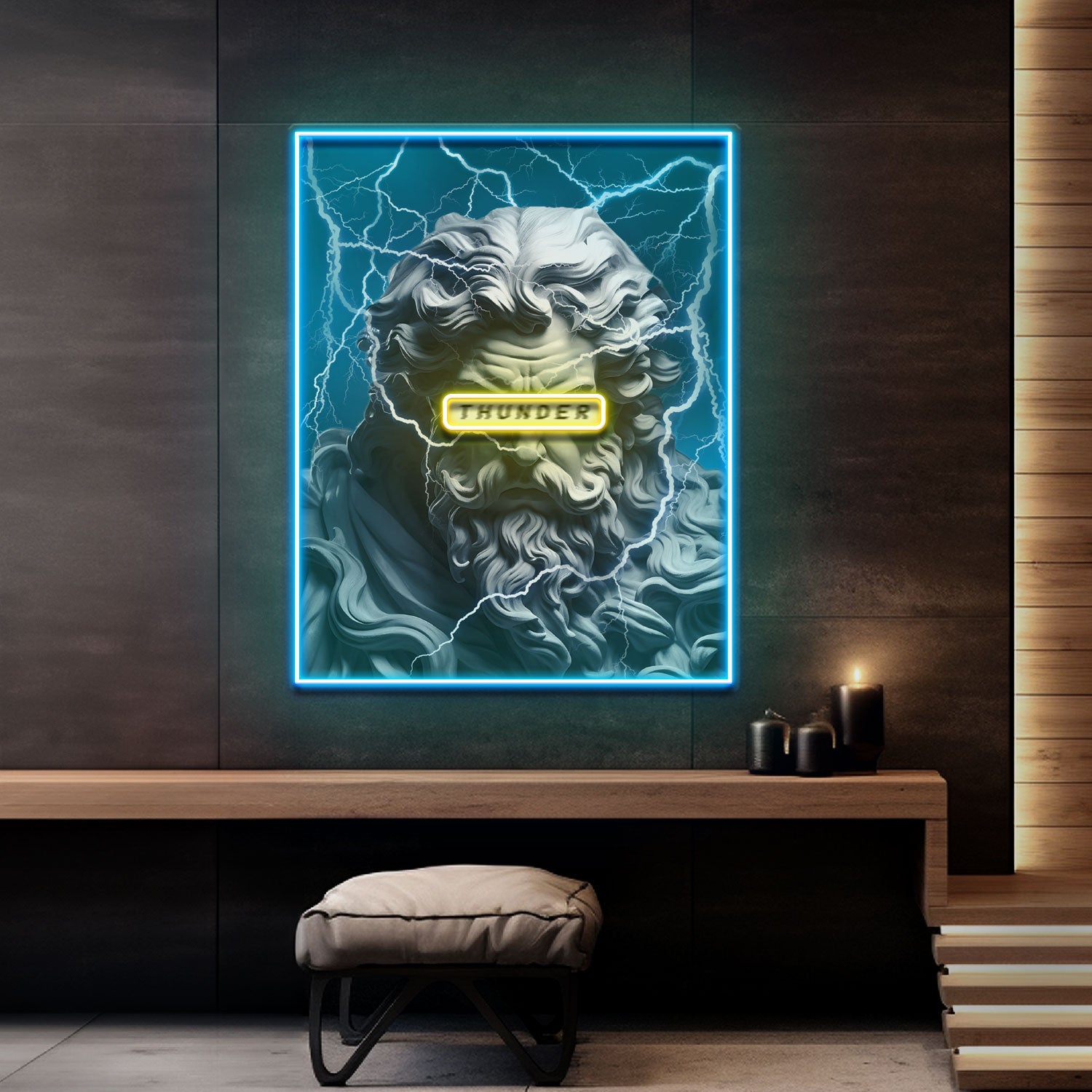 Ancient Thunder God Collapse Art LED Neon Sign Light Pop Art