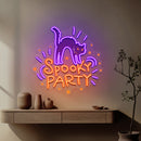 Halloween Theme SPOOKY PARTY LED Neon Sign Light Pop Art
