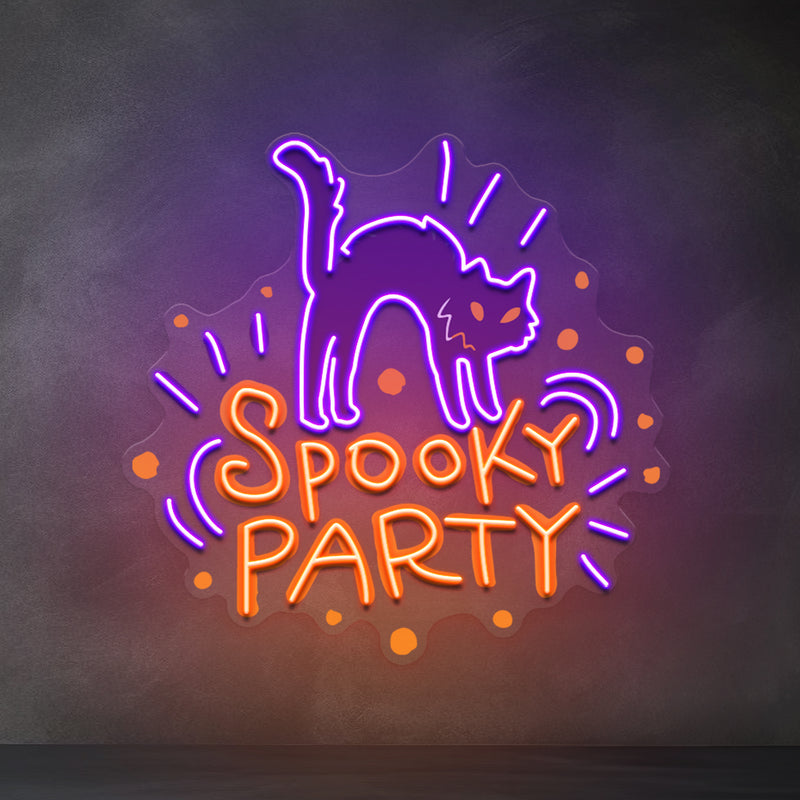 Halloween Theme SPOOKY PARTY LED Neon Sign Light Pop Art