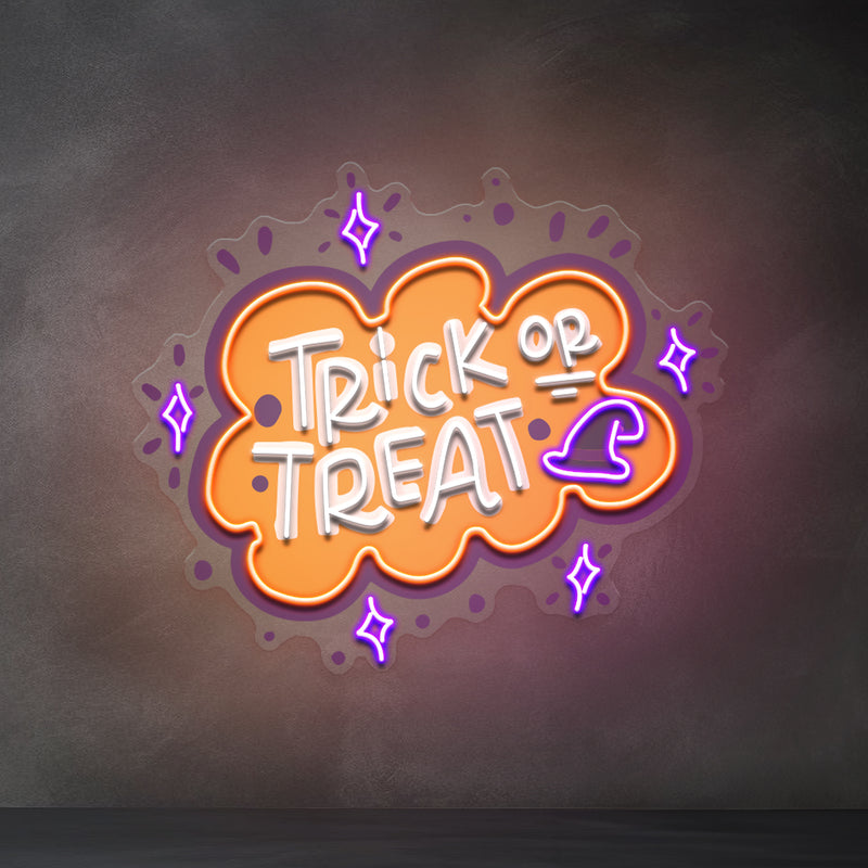 Trick Or Treat Halloween Theme LED Neon Sign Light Pop Art