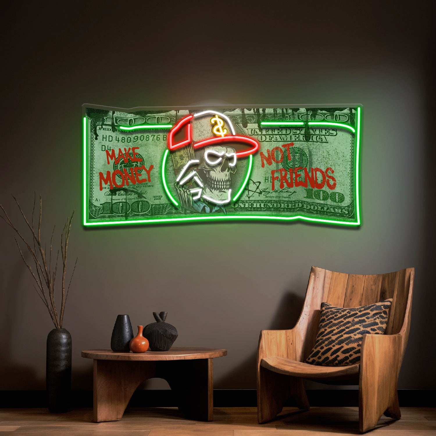 Money's Power Collapse Art LED Neon Sign Light Pop Art