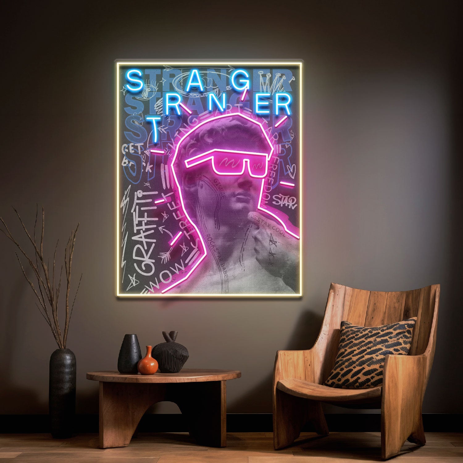 David Stranger Collapse Art LED Neon Sign Light Pop Art