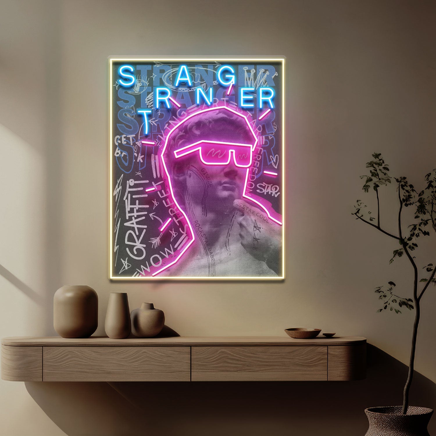 David Stranger Collapse Art LED Neon Sign Light Pop Art