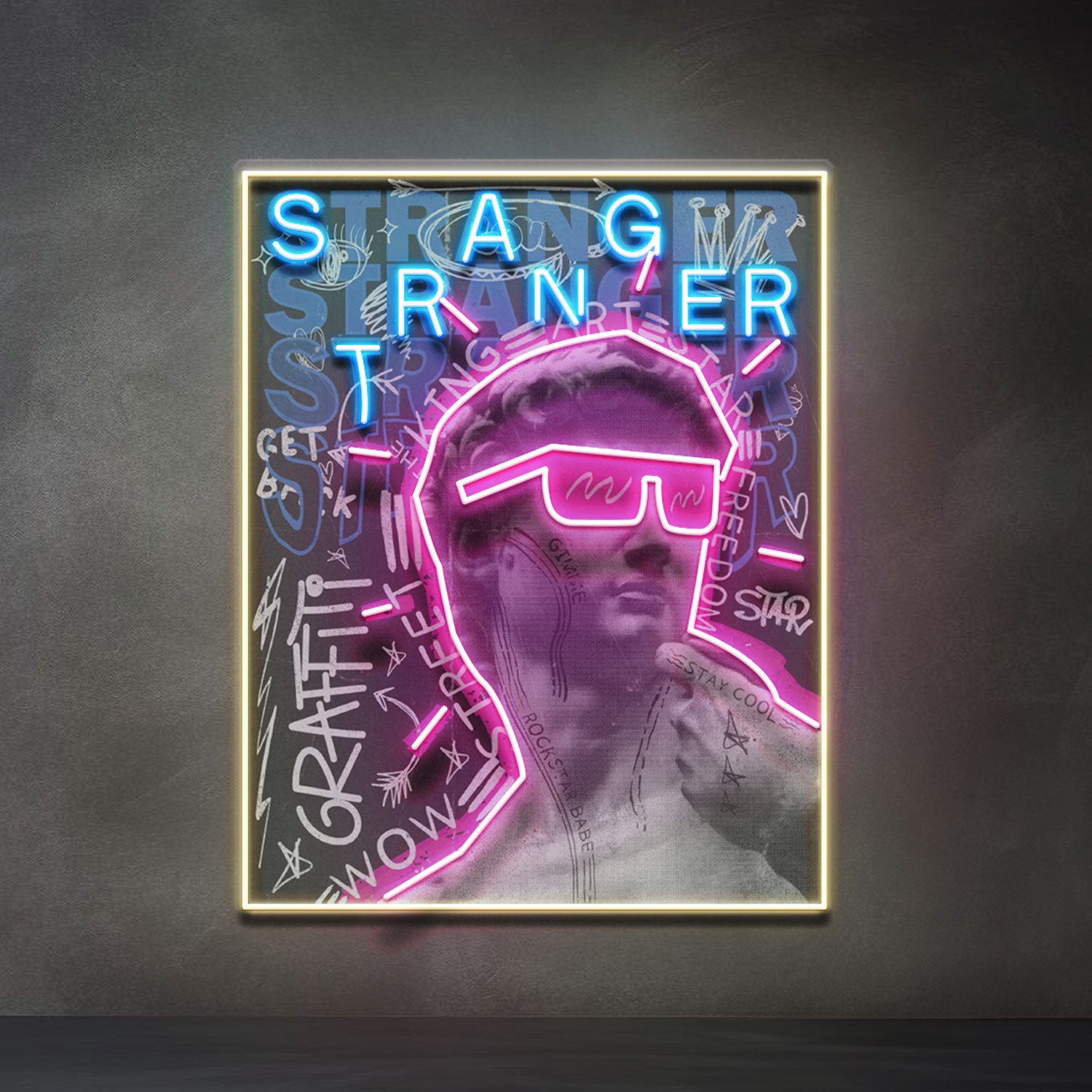 David Stranger Collapse Art LED Neon Sign Light Pop Art