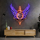 Angry Military Skull Wings LED Neon Sign Light Pop Art