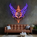 Angry Military Skull Wings LED Neon Sign Light Pop Art