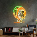 Astronaut Carrying Tacos Led Neon Acrylic Artwork - Custom Neon Signs | LED Neon Signs | Zanvis Neon®