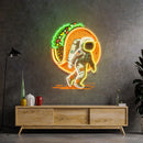 Astronaut Carrying Tacos Led Neon Acrylic Artwork - Custom Neon Signs | LED Neon Signs | Zanvis Neon®