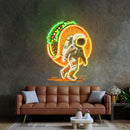 Astronaut Carrying Tacos Led Neon Acrylic Artwork - Custom Neon Signs | LED Neon Signs | Zanvis Neon®